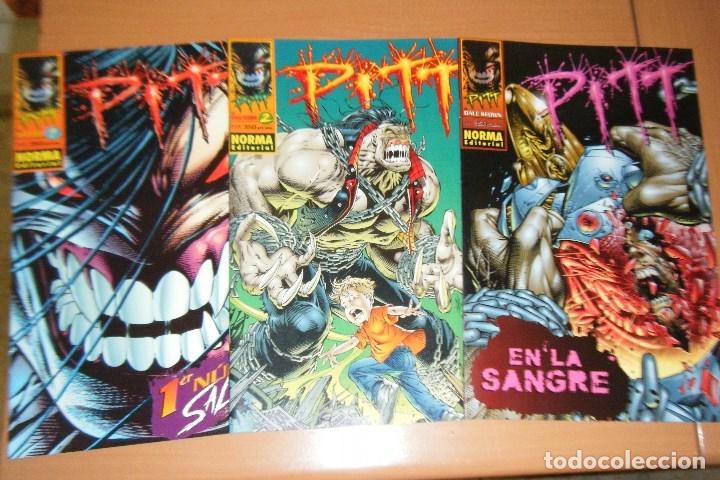 C&oacute;mics: LOTE 3 NUMEROS 1 2 PITT, SALVAJE EN LA SANGRE, DE NORMA. - Foto 1