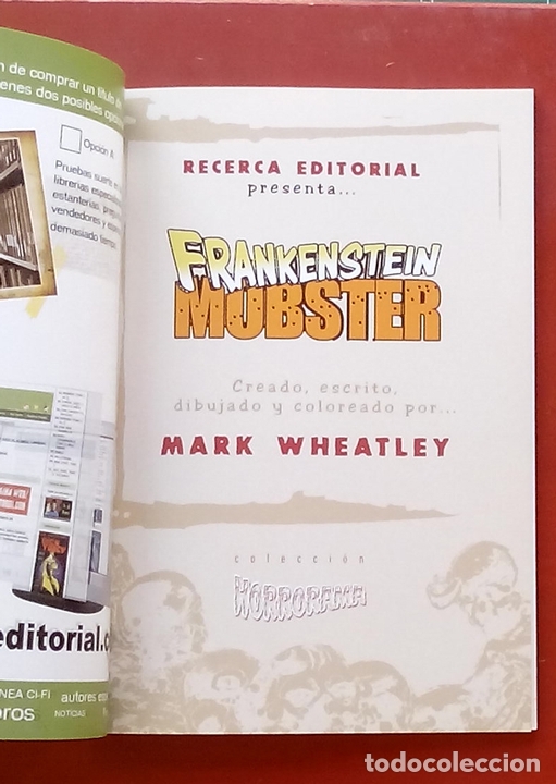C&oacute;mics: FRANKENSTEIN MOBSTER de MARK WHEATLEY-COLECCI&Oacute;N HORRORAMA 5 - ED. RECERCA - Foto 3