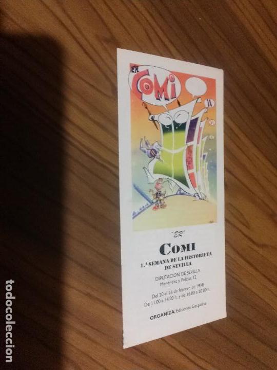 C&oacute;mics: ER COMI. PROGRAMA DE LA 1 SEMANA DE LA HISTORIETA DE SEVILLA. TRIPTICO A COLOR. BUEN ESTADO. RARO - Foto 1