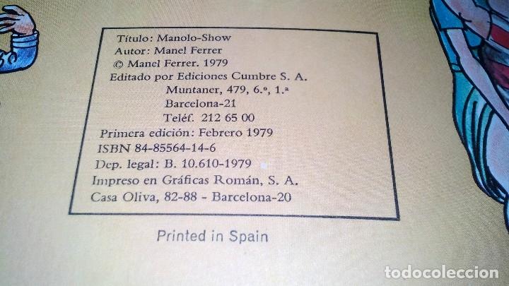C&oacute;mics: MANOLO SHOW-MANEL-N&ordm; 1-EDICIONES CUMBRE-1979 - Foto 4