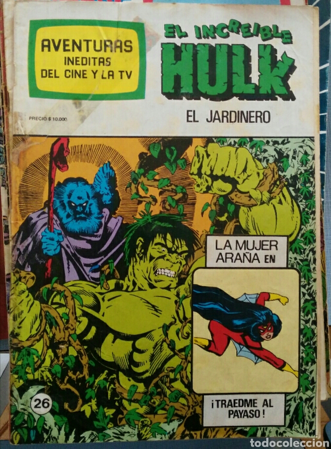 Comics: Aventuras in&eacute;ditas del cine y la tv. El incre&iacute;ble Hulk. El jardinero.