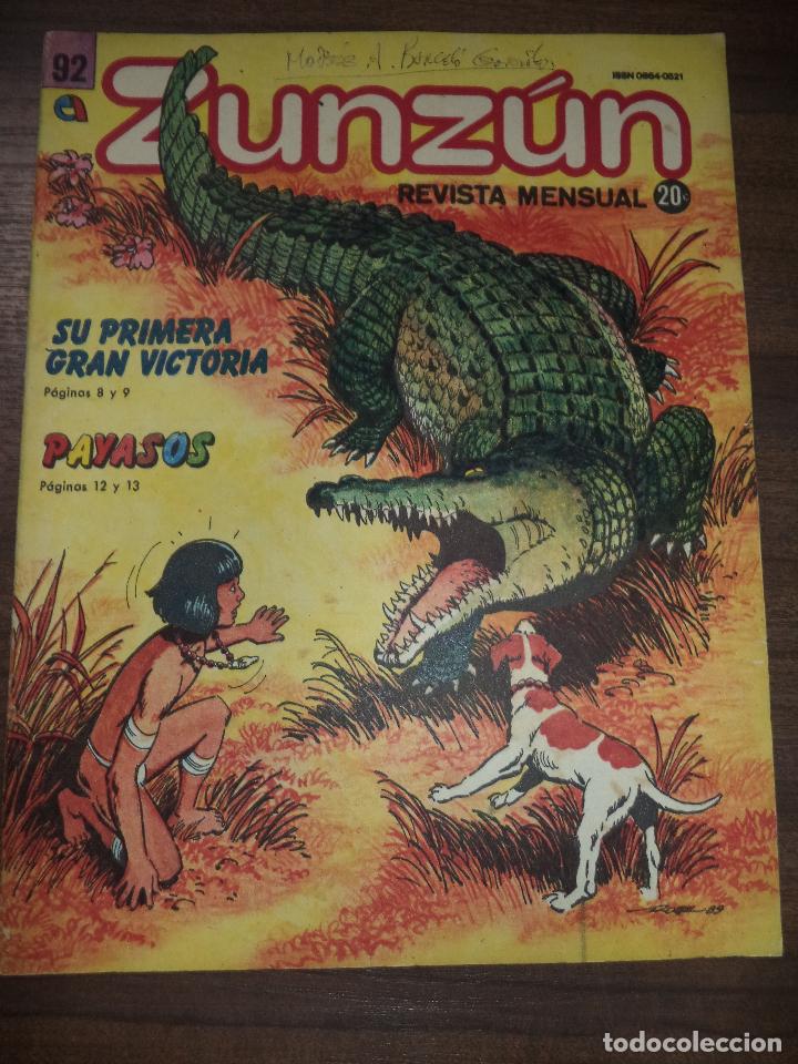 Comics : CUBA. ZUNZ&Uacute;N. N&ordm; 92. AGOSTO - SEPTIEMBRE. 1989.