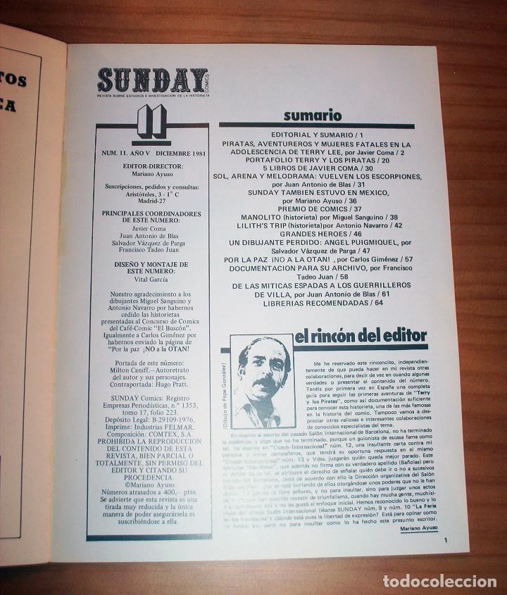 C&oacute;mics: SUNDAY - N&Uacute;MERO 11 - A&Ntilde;O 1981 - PERFECTO ESTADO - Foto 2