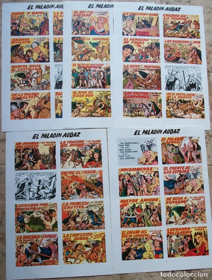 C&oacute;mics: Portadas (El Paladin Audaz 5 Hojas) - Foto 1