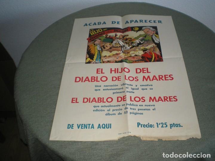 C&oacute;mics: CARTEL ANUNCIADOR DE LA COLECCION DEL HIJO DEL DIABLO DE LOS MARES TAMA&Ntilde;O 32X45