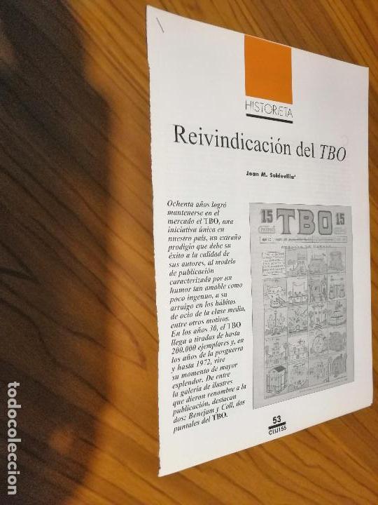 Comics: REIVINDICACI&Oacute;N DEL TBO. JOAN M SOLDEVILLA. ART&Iacute;CULO DE LA REVISTA CLIJ 155. CON 4 P&Aacute;GINAS
