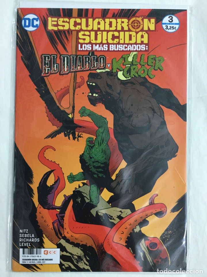 C&oacute;mics: Escuadr&oacute;n suicida: Los m&aacute;s buscados: El diablo y Killer croc 3 (Grapa) - ECC - Foto 1