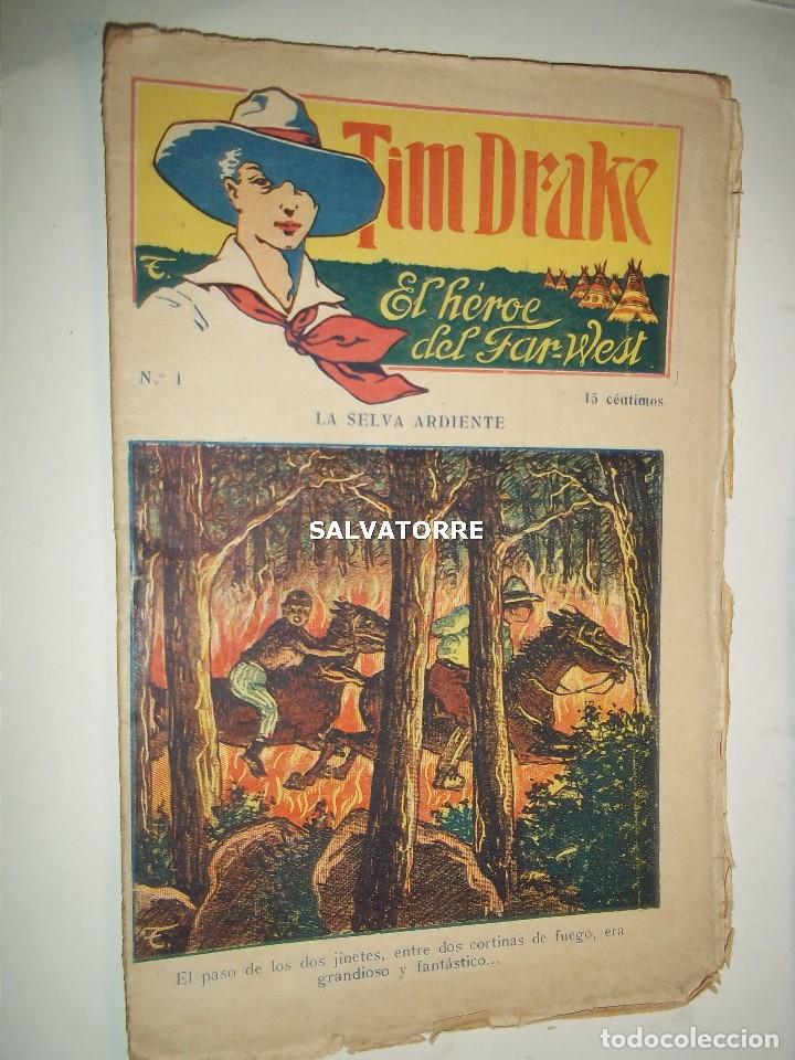 C&oacute;mics: TIM DRAKE. EL HEROE DE L FAR WEST.NUMERO 1. LA SELVA ARDIENTE. - Foto 1