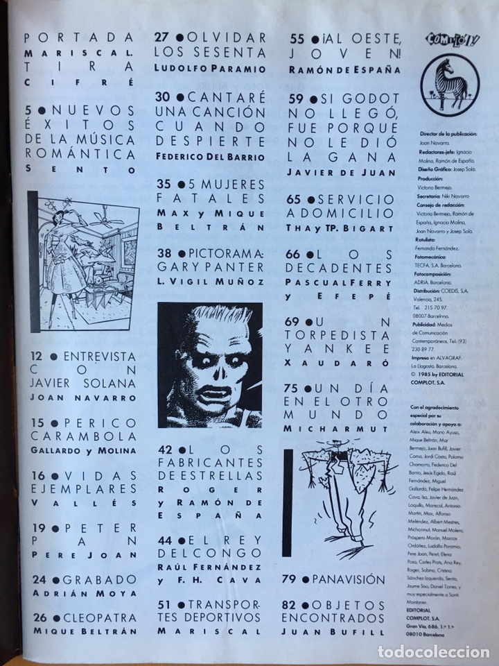 C&oacute;mics: Complot. El &uacute;ltimo tebeo. N&uacute;mero 0 - 1985 - Foto 4