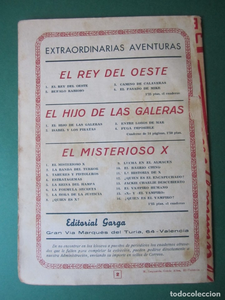 C&oacute;mics: REY DEL OESTE, EL (1950, GARGA) 2 &middot; 12-IX-1950 &middot; B&Uacute;FALO RABIOSO - Foto 2