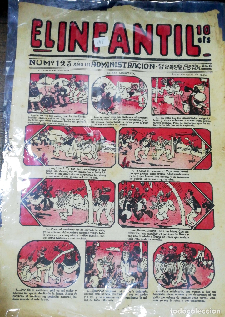 C&oacute;mics: TEBEO EL INFANTIL. N&ordm; 123. LIT. S. MARTINEZ. BARCELONA. A&Ntilde;OS 30.