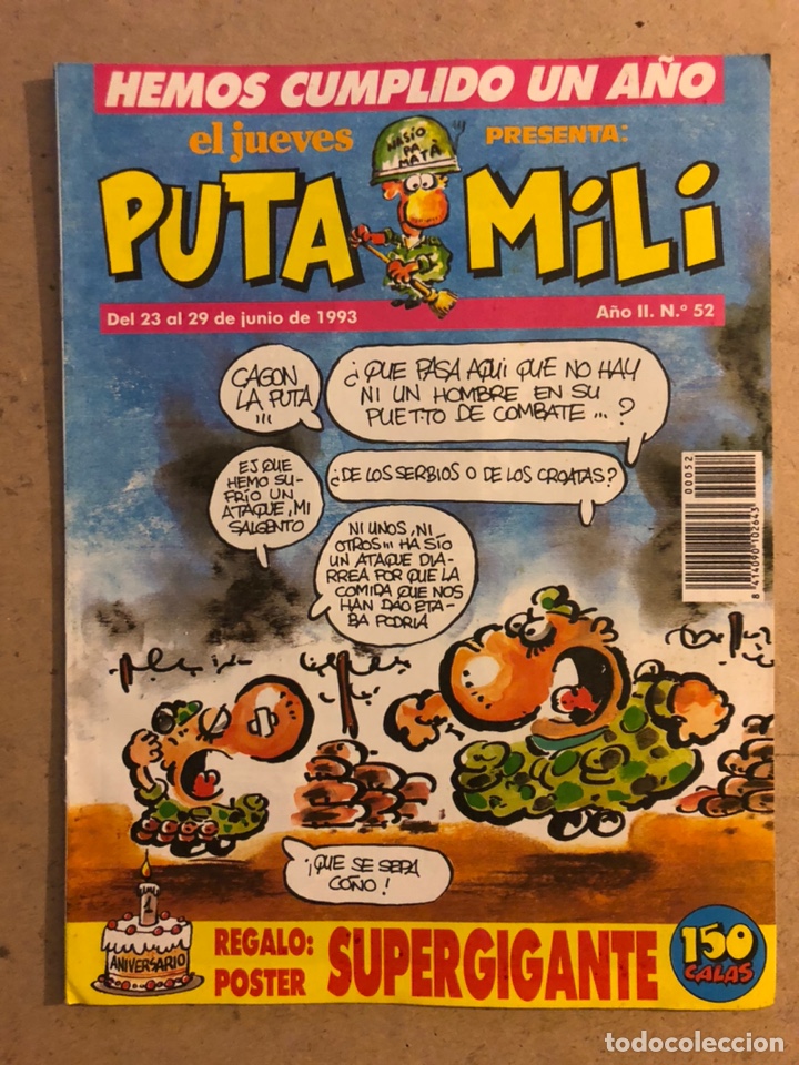 C&oacute;mics: HISTORIAS DE LA PUTA MILI N&deg; 52 (JUNIO 1993). INCLUYE S&Uacute;PER POSTER. BUEN ESTADO.