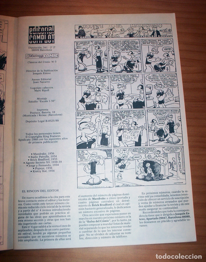 C&oacute;mics: CL&Aacute;SICOS DEL C&Oacute;MIC - N&ordm; 3 - A&Ntilde;O 1988 - PERFECTO ESTADO - Foto 2