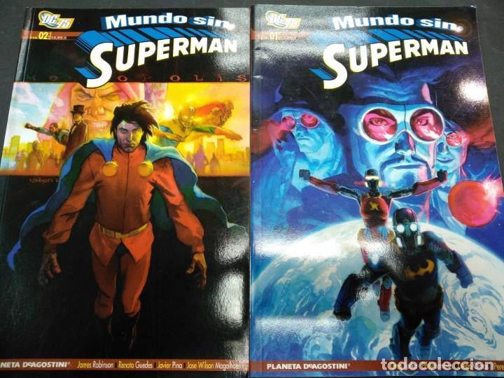 C&oacute;mics: MUNDO SIN SUPERMAN COLECCI&Oacute;N COMPLETA 2 N&Uacute;MEROS PLANETA DC - Foto 1