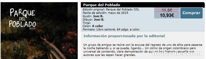 C&oacute;mics: PARQUE DEL POBLADO - SPACEMAN BOOKS, a&ntilde;o 2015 - MUY BUEN ESTADO - Foto 2