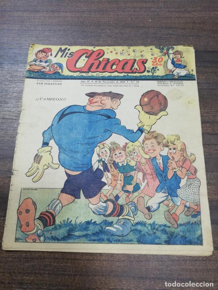C&oacute;mics: MIS CHICAS. A&Ntilde;O II. NOVIEMBRE DE 1942. N&ordm; 70. COLECCION Y TALLERES SAN SEBASTIAN.