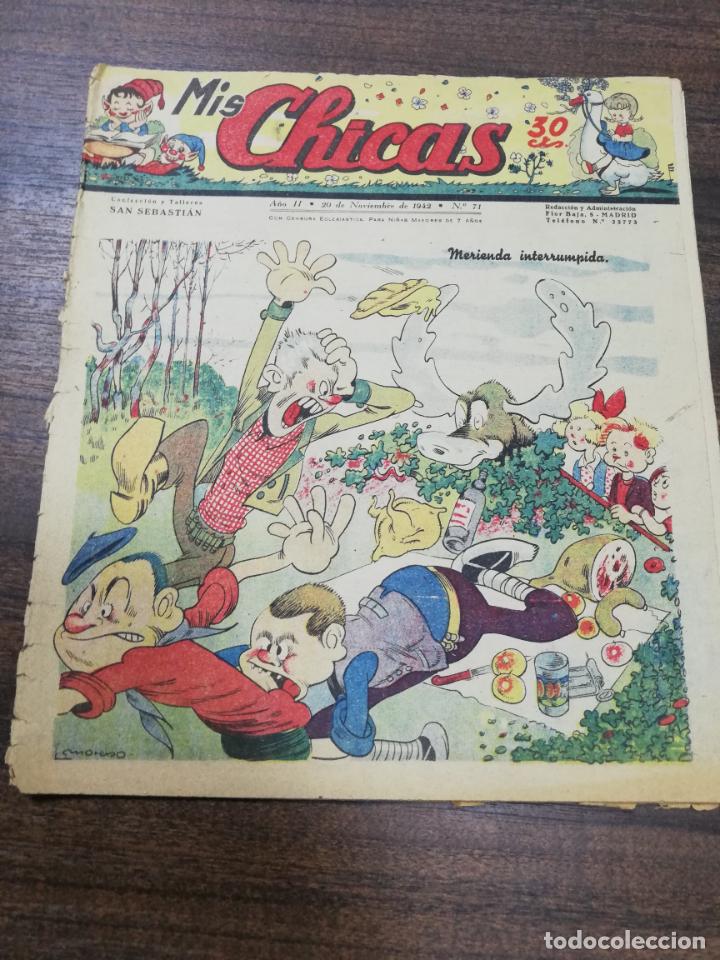 C&oacute;mics: MIS CHICAS. A&Ntilde;O II. NOVIEMBRE DE 1942. N&ordm; 71. COLECCION Y TALLERES SAN SEBASTIAN.