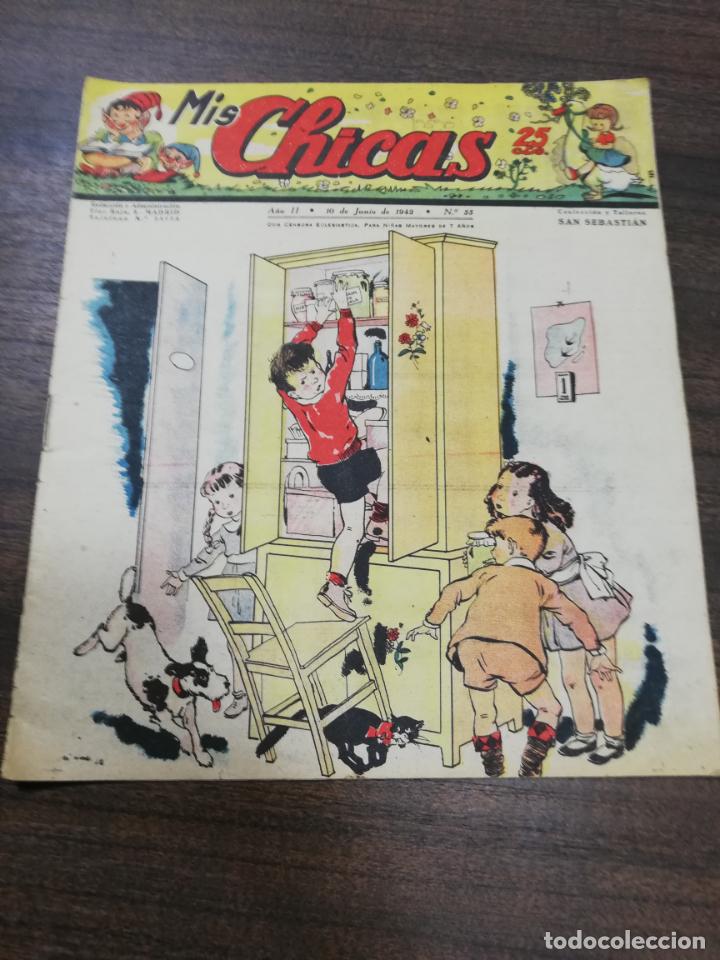 C&oacute;mics: MIS CHICAS. A&Ntilde;O II. JUNIO DE 1942. N&ordm; 55. COLECCION Y TALLERES SAN SEBASTIAN.