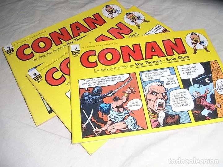 C&oacute;mics: Conan, Las daily-strip comics de Roy Thomas (amarillo), numeros 5.7.9 - Foto 1
