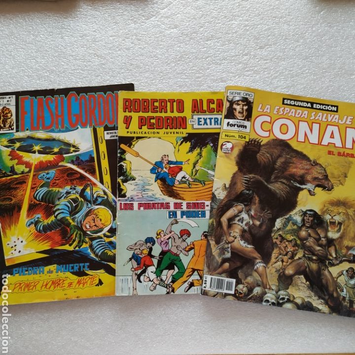 C&oacute;mics: Lote de 3 comics. Flash Gordon, Conan y Roberto Alc&aacute;zar y Pedrin - Foto 1