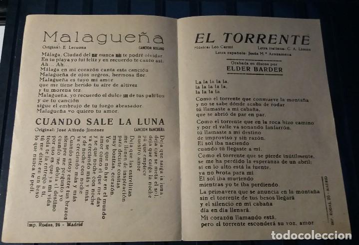 C&oacute;mics: Cancionero 2 hojas. Gloria Lasso. Elder Barder. - Foto 2