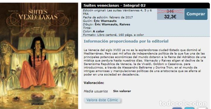 C&oacute;mics: SUITES VENECIANAS integral 2 - PONENT MON 2017 - NUEVO - Foto 2