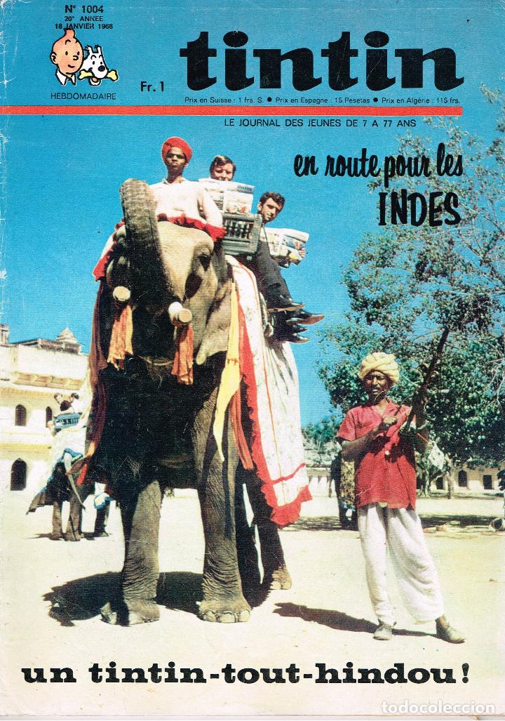 C&oacute;mics: Revista Tintin n&ordm; 1004,a&ntilde;o 1968.original franc&eacute;s