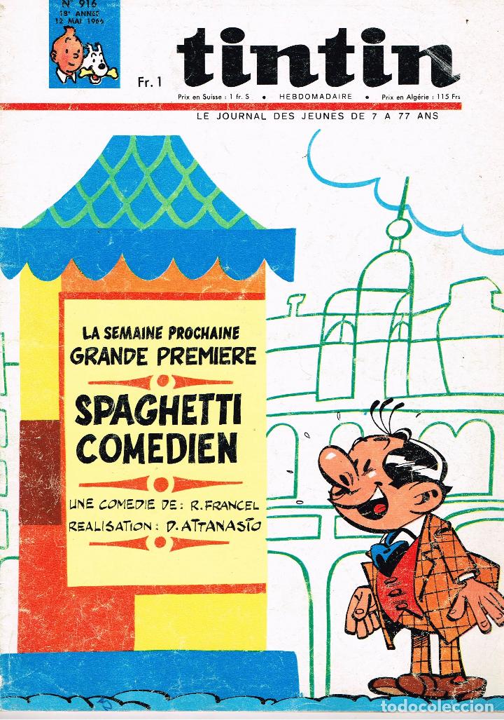 C&oacute;mics: Revista Tintin n&ordm; 916.A&ntilde;o 1966.original franc&eacute;s