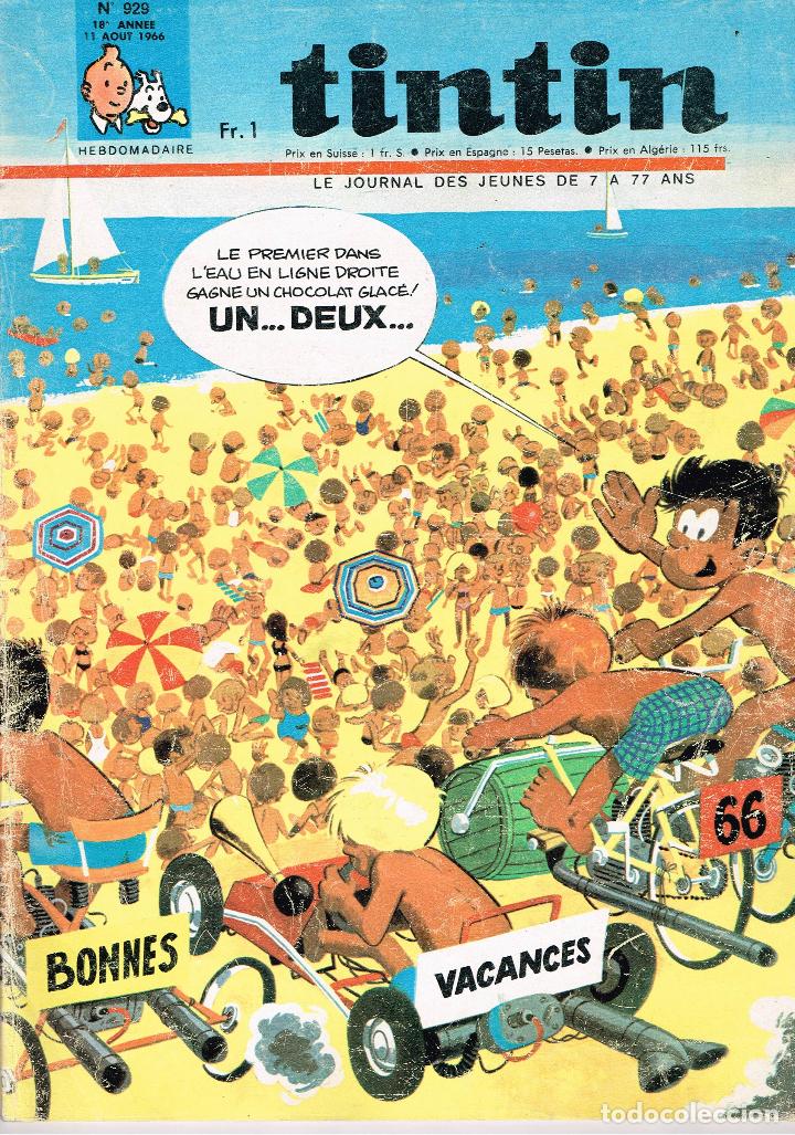C&oacute;mics: Revista Tintin n&ordm; 929,A&ntilde;o 1966.original franc&eacute;s.