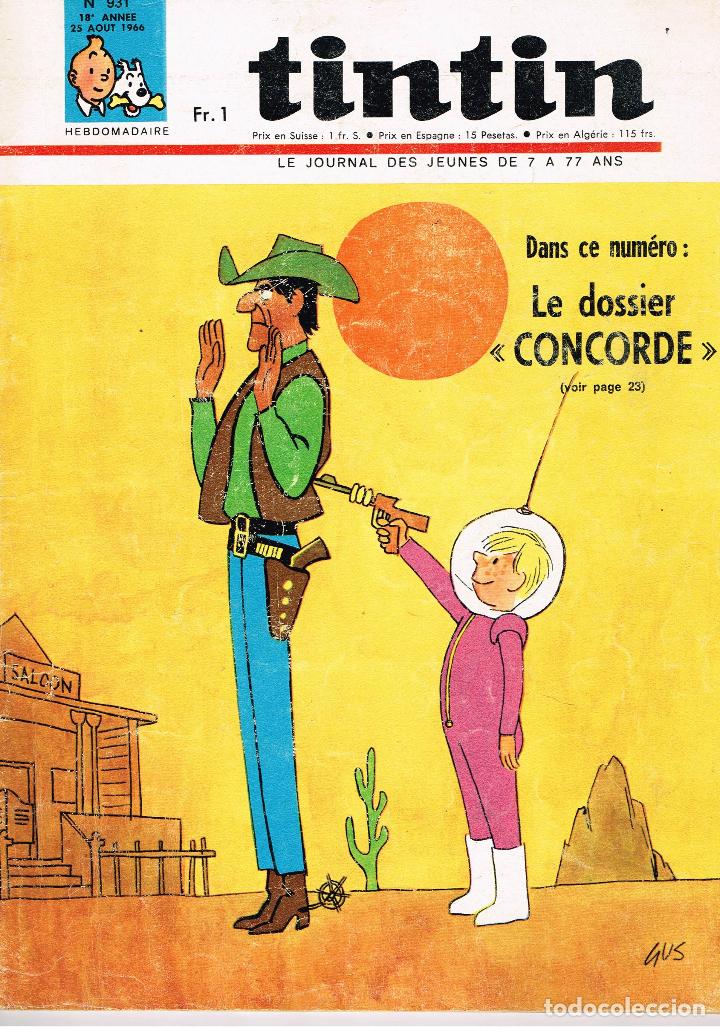 C&oacute;mics: Revista Tintin n&ordm; 931,A&ntilde;o 1966.original franc&eacute;s.