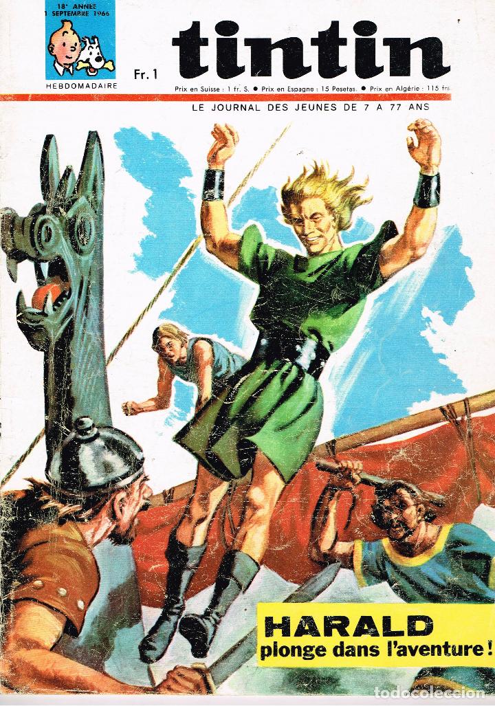 C&oacute;mics: Revista Tintin n&ordm; 932,A&ntilde;o 1966.original franc&eacute;s.