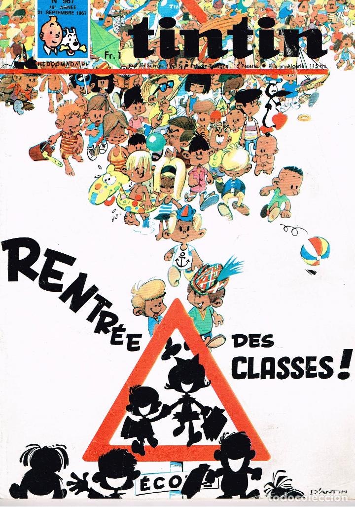 C&oacute;mics: Revista Tintin n&ordm; 987,A&ntilde;o 1966.original franc&eacute;s.