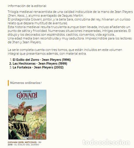 C&oacute;mics: GIOVANI - Completa - Integral: El exilio del zorro, Las hechiceras, La fortaleza - NetCom2 - Foto 2