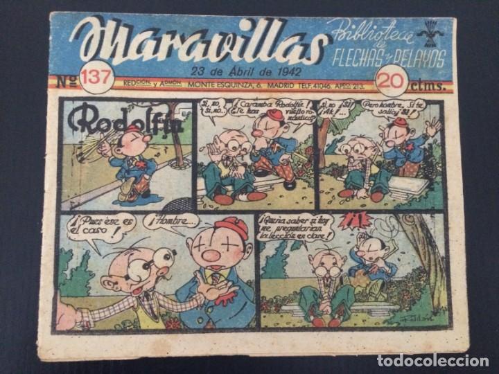 Fumetti: TEBEO COMIC MARAVILLAS BIBLIOTECA FLECHAS Y PELAYOS N&ordm; 137. 23 DE ABRIL DE 1942. 20 CTS