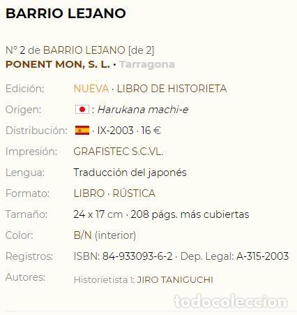 C&oacute;mics: BARRIO LEJANO 2 - Jiro Taniguchi - PONENT MON, a&ntilde;o 2003 - Foto 3