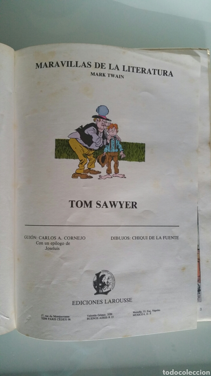 C&oacute;mics: Tom Sawyer. Mark Twain. EDiciones Larousse, 1986 - Foto 5