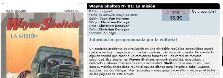 C&oacute;mics: NUEVO (precintado) - WAYNE SHELTON La misi&oacute;n - VAN HAMME &ndash; Dolmen 2004 - Foto 2