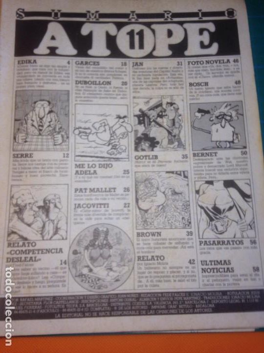 Comics: A TOPE - N&ordm; 11 - SIN PORTADA 1986