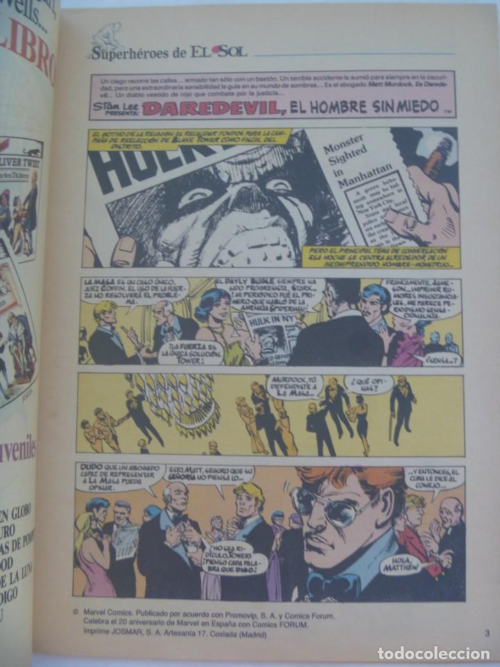 C&oacute;mics: LOS COMIC DE EL SOL , N&ordm; 6: DAREDEVIL, E HOMBRE SIN MIEDO .MARVEL COMICS FORUM. JAN , ETC - Foto 2