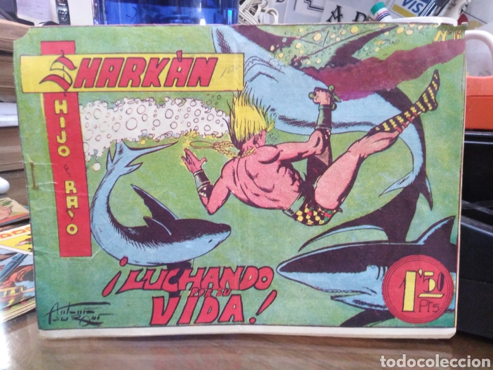 C&oacute;mics: SHARKAN HIJO DEL RAYO-&iexcl;LUCHANDO POR SU VIDA!EDITA ACROPOLIS-A&Ntilde;O 1962-N&deg;18