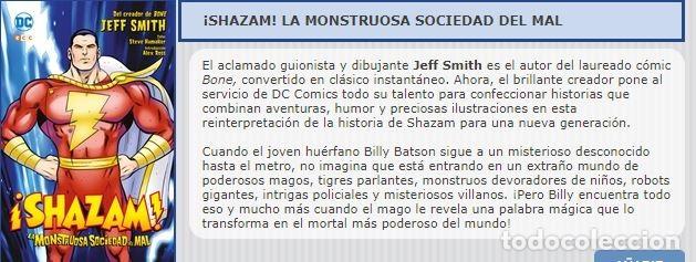 C&oacute;mics: NUEVO (precintado) - &iexcl;SHAZAM! - LA MONSTRUOSA SOCIEDAD DEL MAL - ECC 2018 - Foto 2