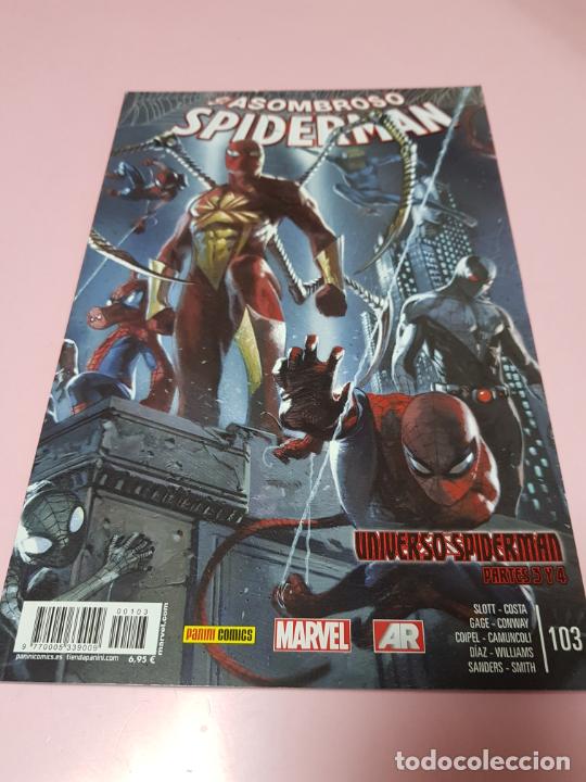 C&oacute;mics: COMIC-ASOMBROSO SPIDERMAN-UNIVERSO SPIDERMAN-MARVEL-PANINI-103-AR-2015-EXCELENTE - Foto 1