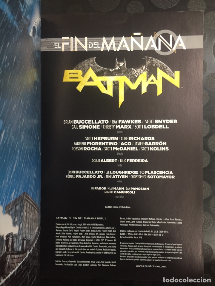 C&oacute;mics: BATMAN : EL FIN DEL MA&Ntilde;ANA N.1 ANIVERSARIO ECC DC C&Oacute;MICS ( 2015 ) - Foto 3