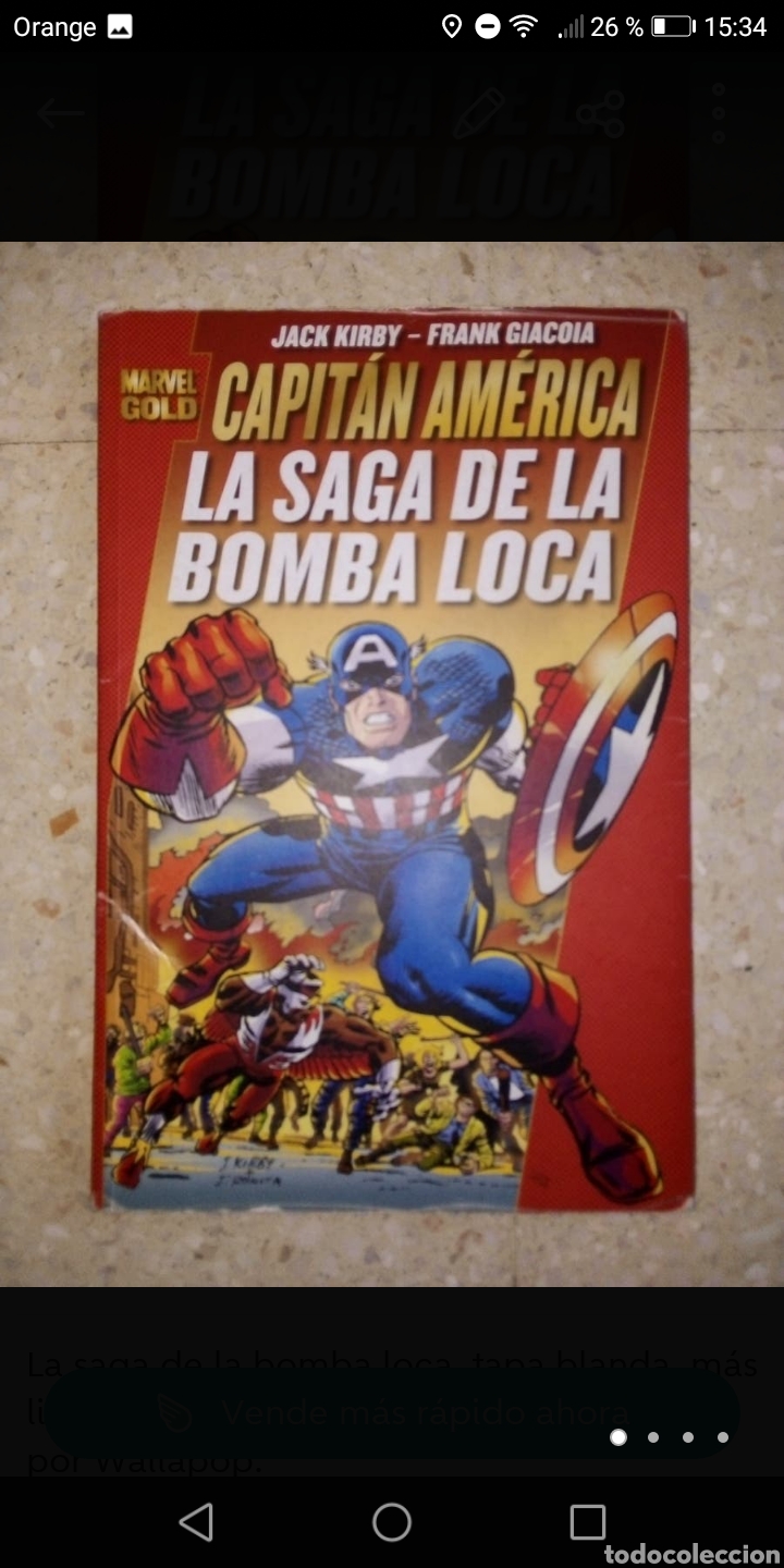 C&oacute;mics: C&oacute;mic capit&aacute;n Am&eacute;rica la saga de la bomba loca marvel gold - Foto 1