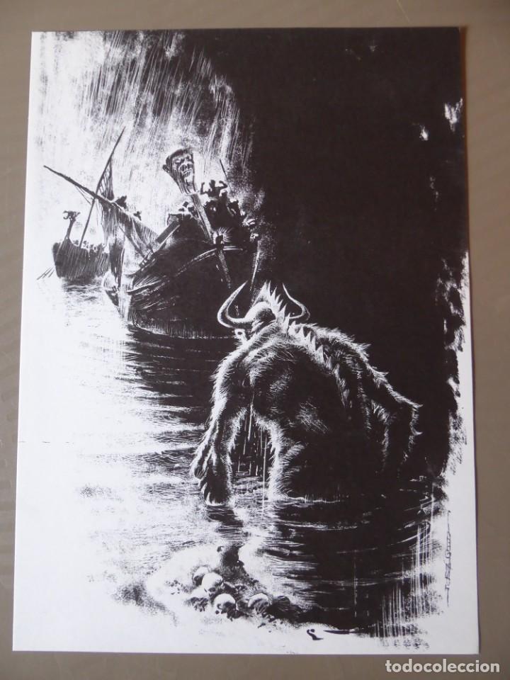 Fumetti: L&aacute;mina poster con ilustraci&oacute;n del genial autor Jos&eacute; Ortiz Moya. Medidas 27x38 cm