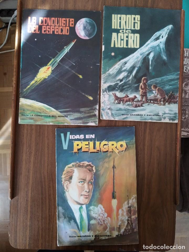 C&oacute;mics: Serie Haza&ntilde;as y Aventuras: La Conquista del Espacio + H&eacute;roes de Acero + Vidas en Peligro
