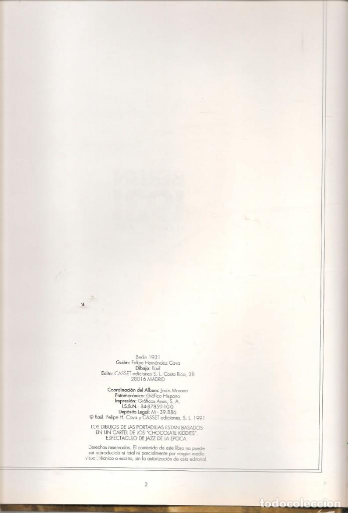 C&oacute;mics: BERL&Iacute;N 1931. H. CAVA - RA&Uacute;L. CASSET EDICIONES, 1991.(P/B60) - Foto 4
