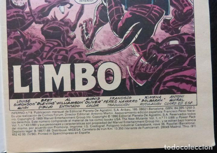 C&oacute;mics: Comic INFERNO,Los nuevos mutantes,Comics Forum,a&ntilde;o 1990,N&ordm;9 - Foto 3