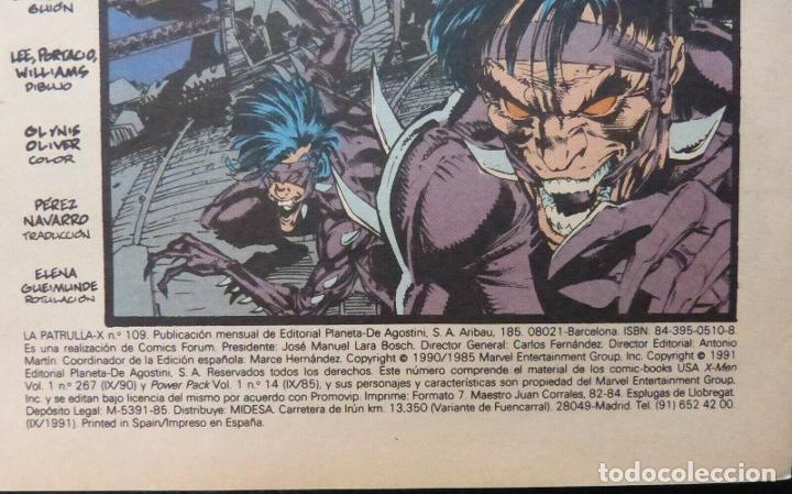 C&oacute;mics: Comic Patrulla X,N&ordm; 109,a&ntilde;o 1991,Marvel Comics,Forum - Foto 5