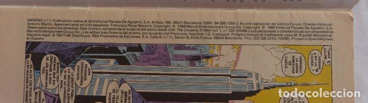 C&oacute;mics: Comic Patrulla X-INFERNO,Numero 1,Comics Forum,1989 - Foto 2